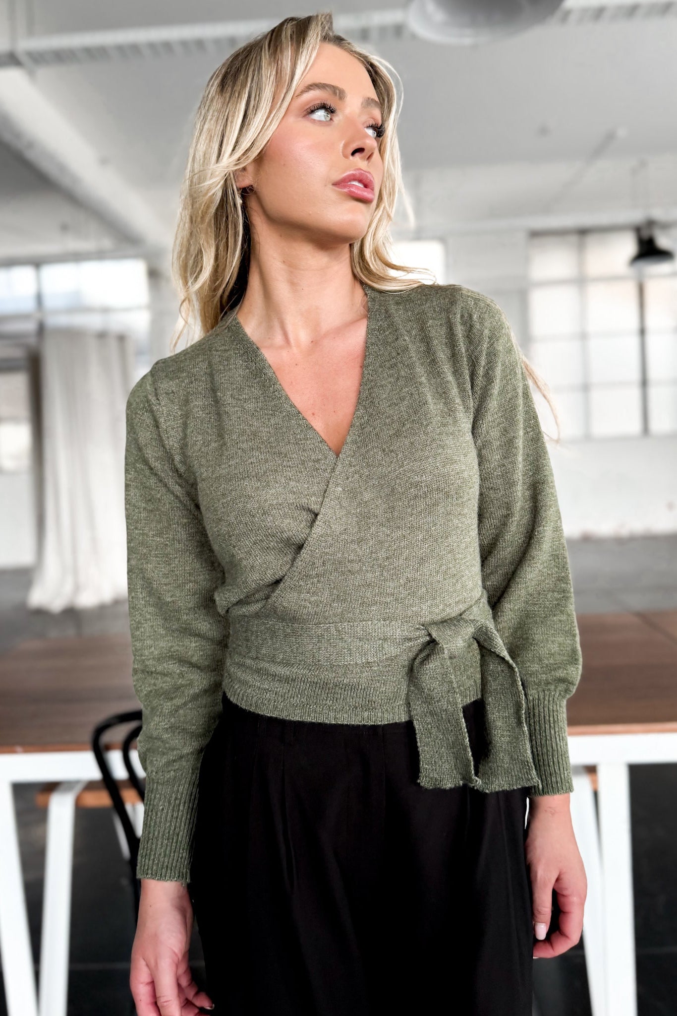 Georgia Wrap Knit - Apple