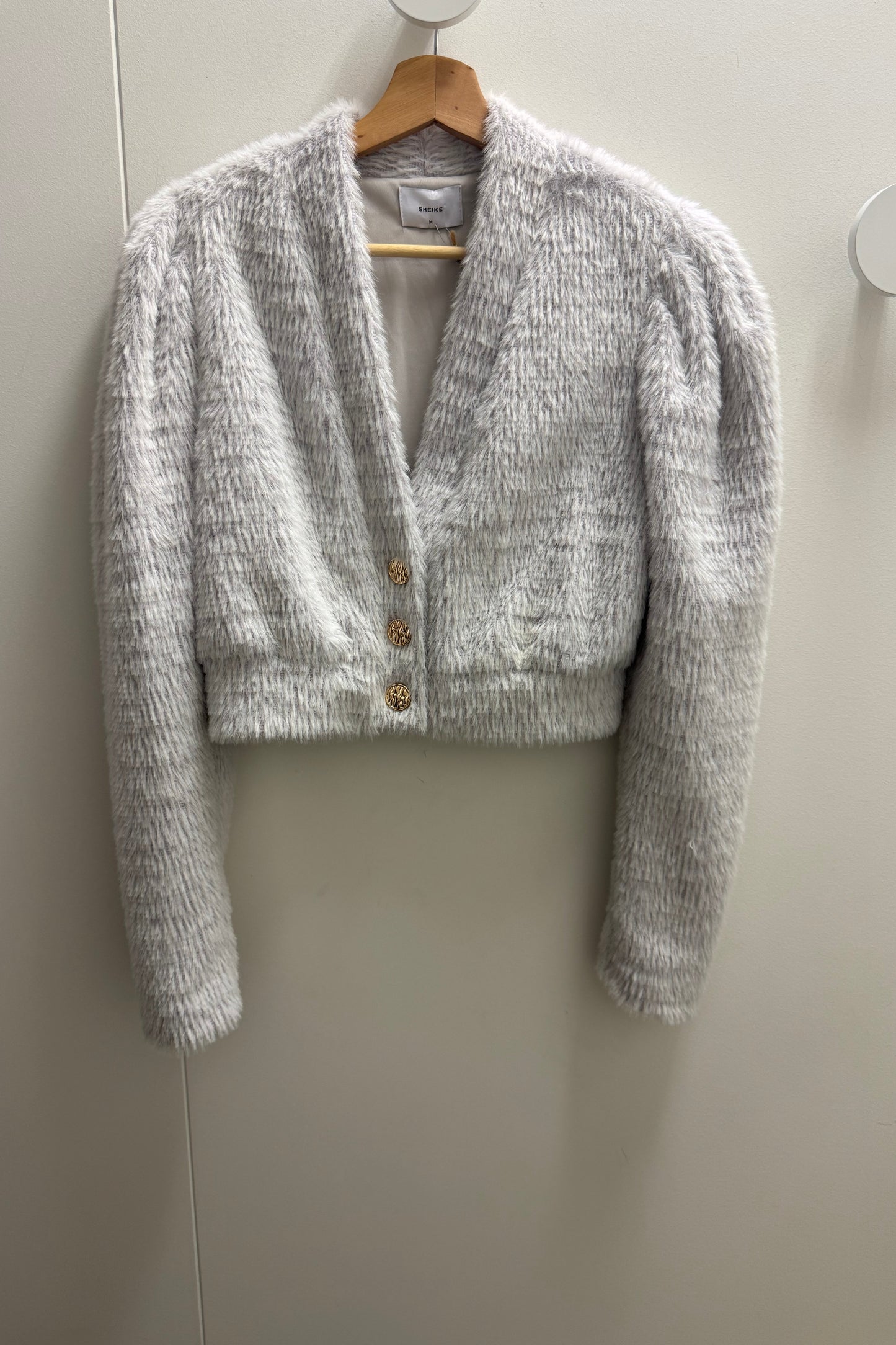Sheike Fluffy Knit Jacket - Silver