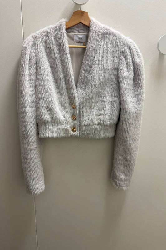 Sheike Fluffy Knit Jacket - Silver