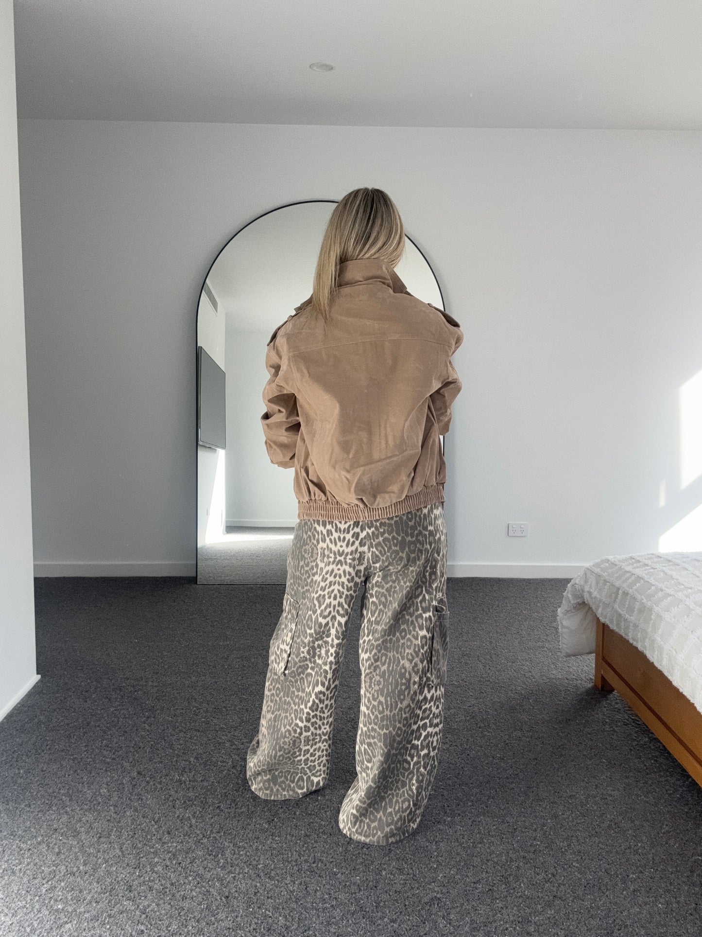 Boston Faux Suede Jacket - Beige