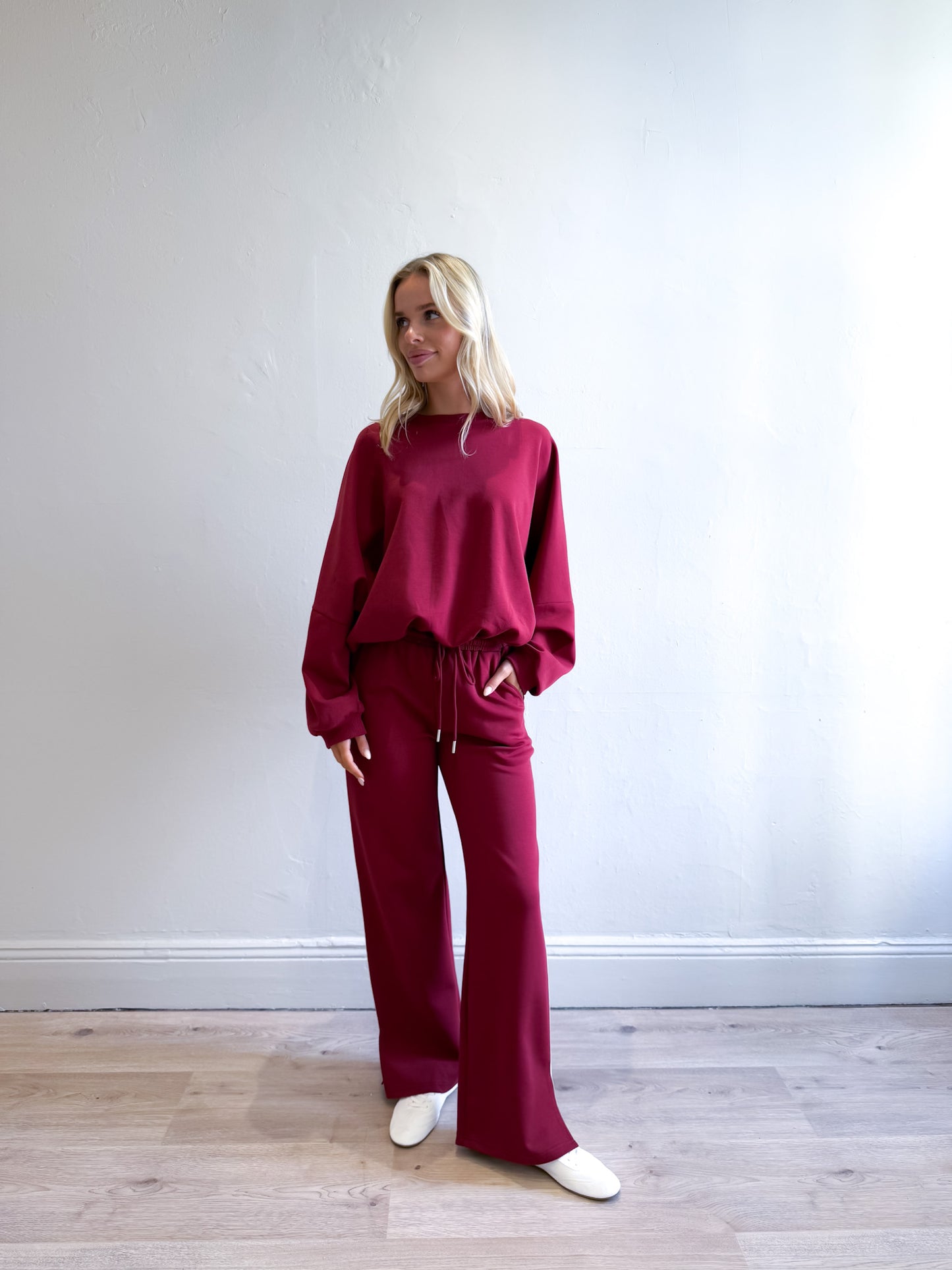Niki Webbing Pant - Crimson