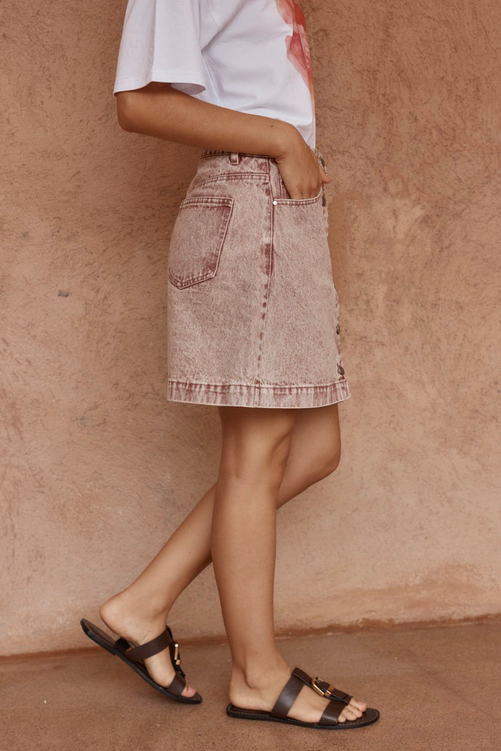 Tipo Denim Skirt - Rusty Red