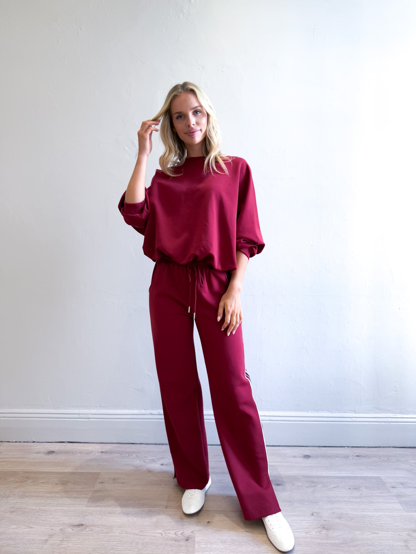 Niki Webbing Pant - Crimson