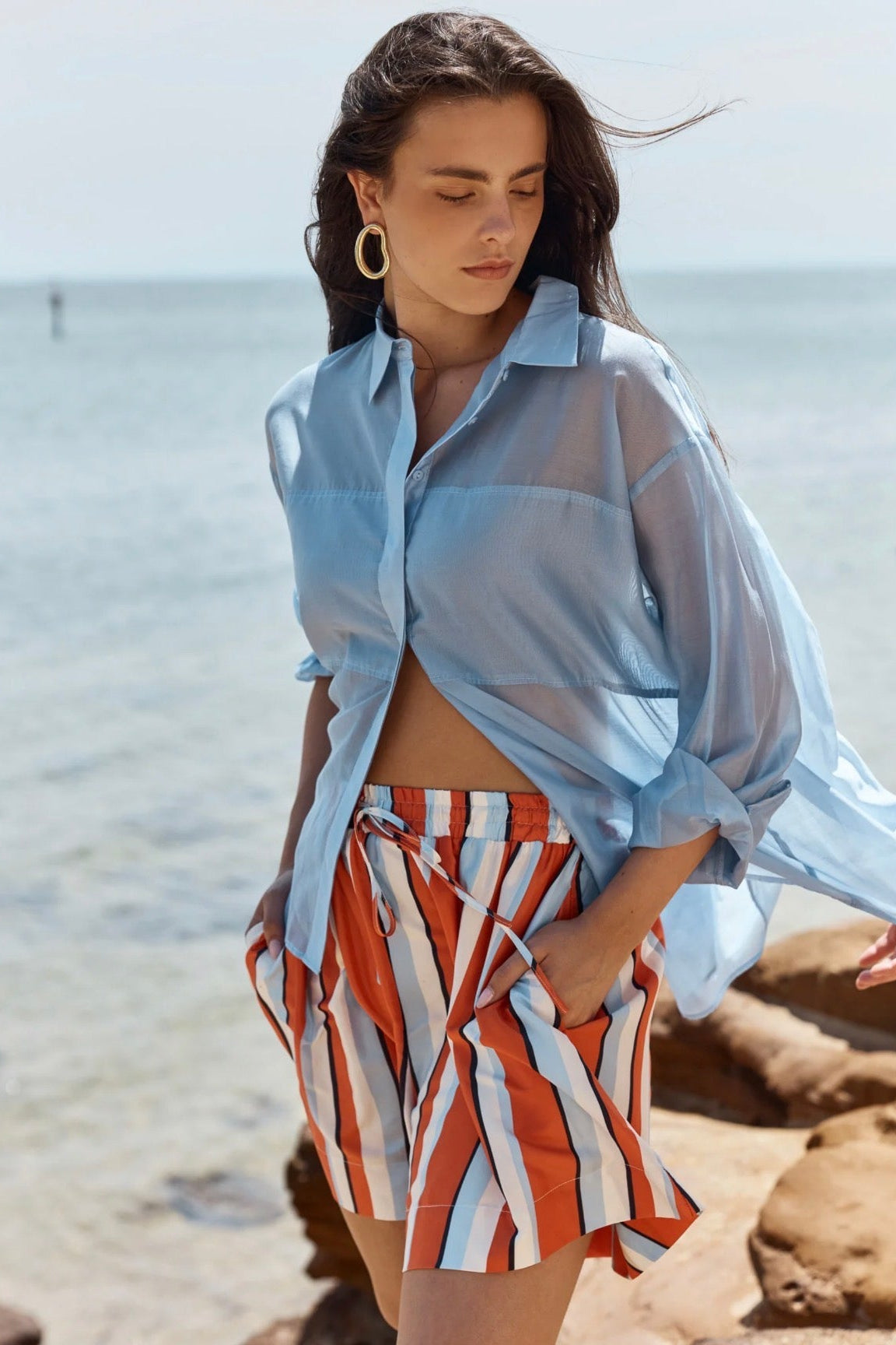 Val Oversized Shirt - Pale Blue