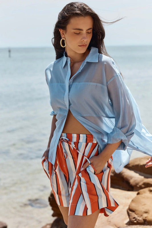 Val Oversized Shirt - Pale Blue