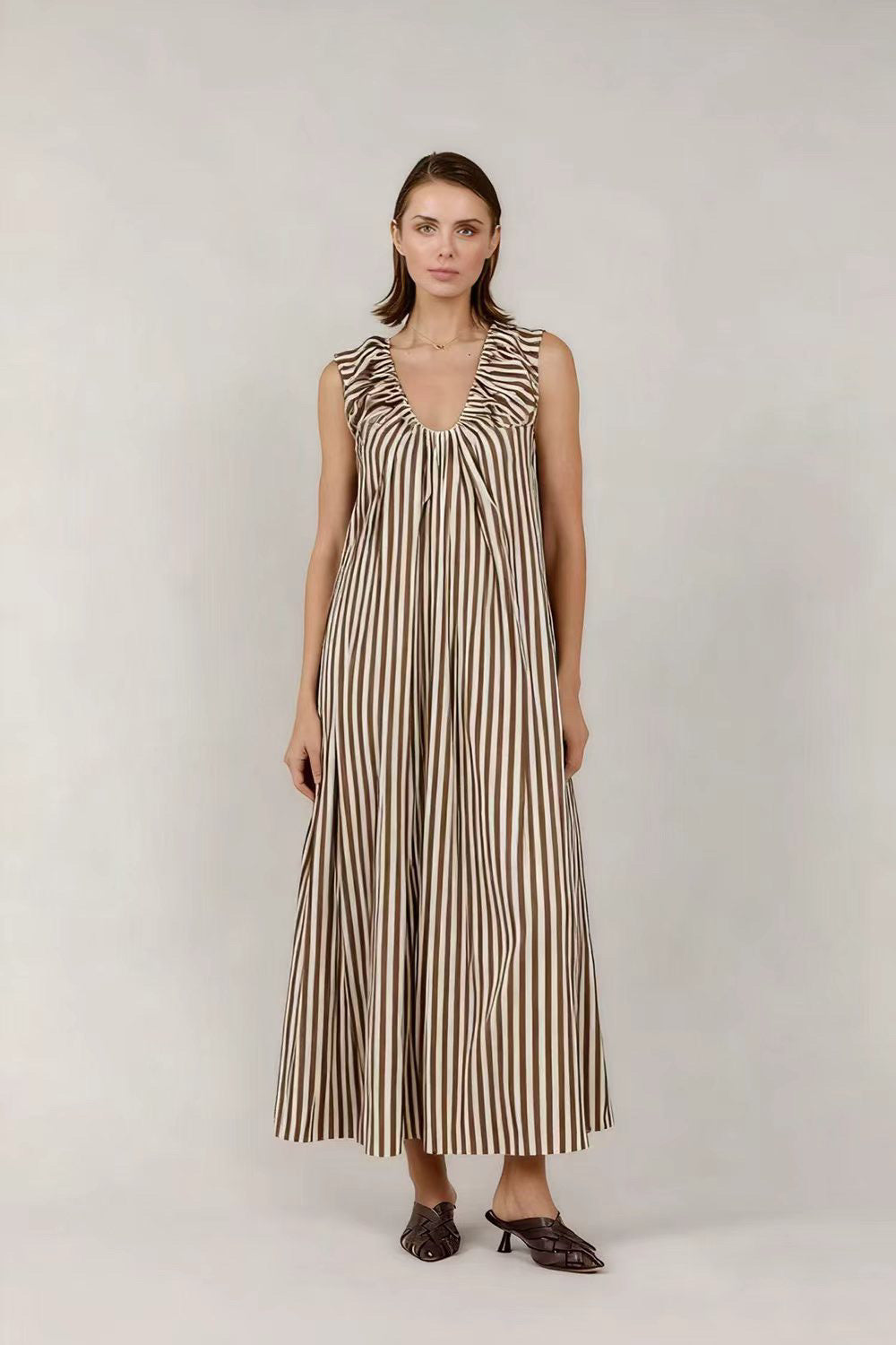 Lexi Maxi Dress - Chocolate Stripe
