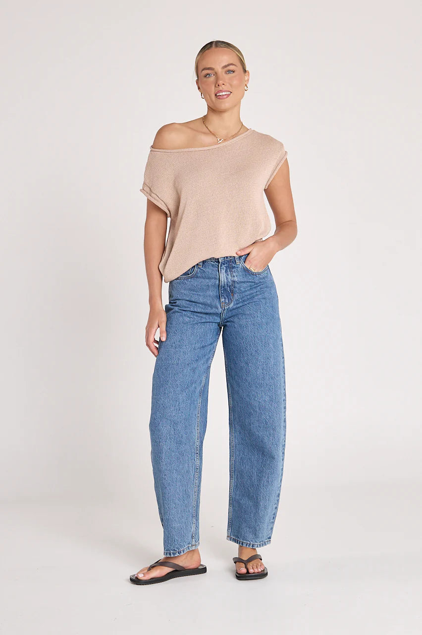 Lola Barrel Leg Jeans - Deep Blue