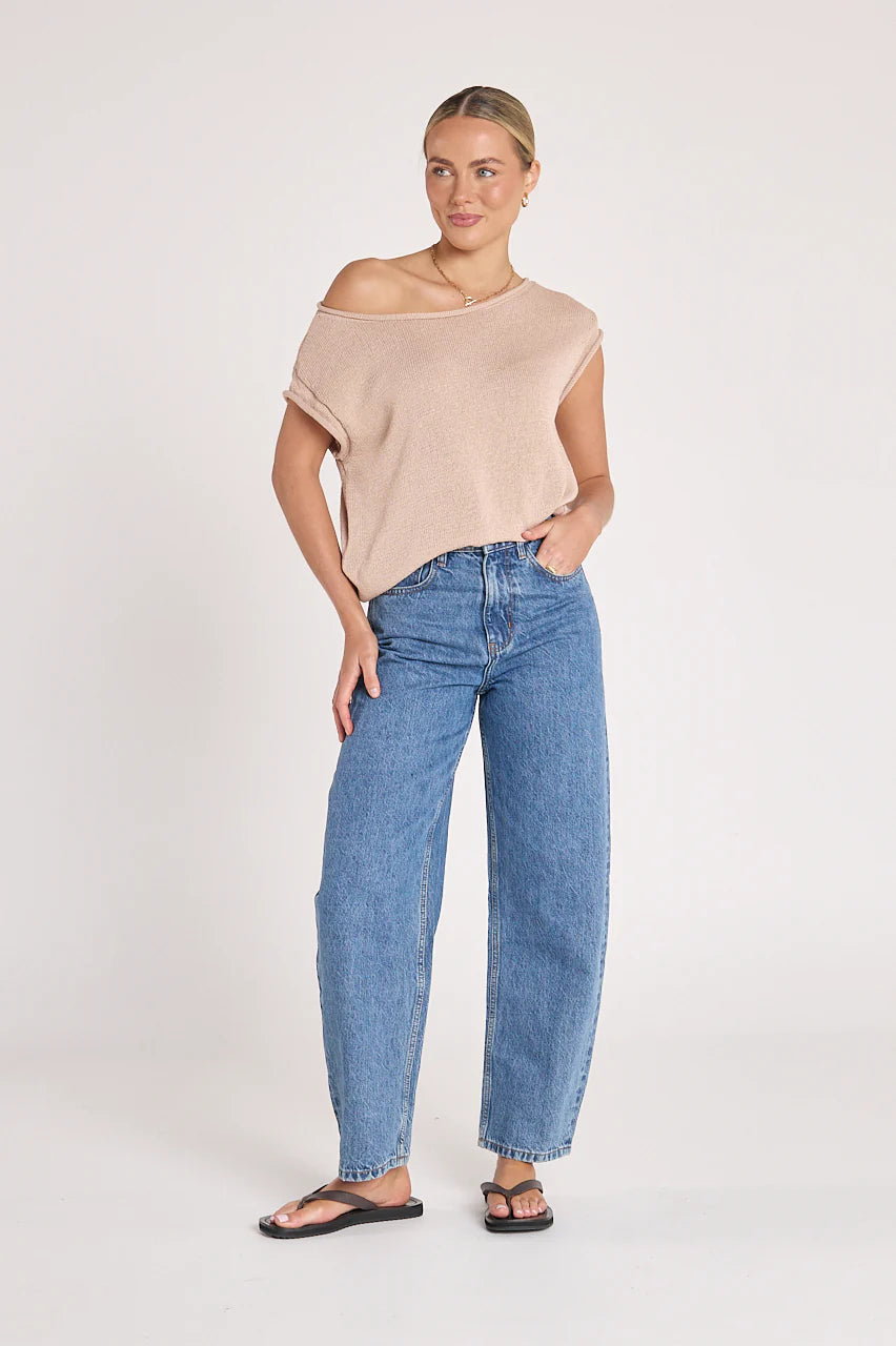 Lola Barrel Leg Jeans - Deep Blue