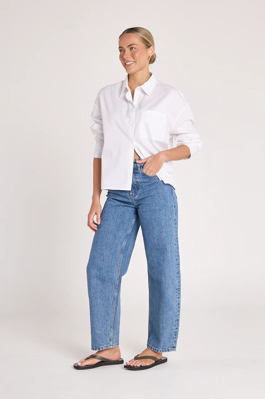 Lola Barrel Leg Jeans - Deep Blue