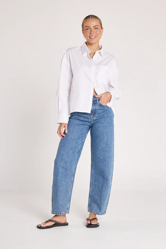 Lola Barrel Leg Jeans - Deep Blue