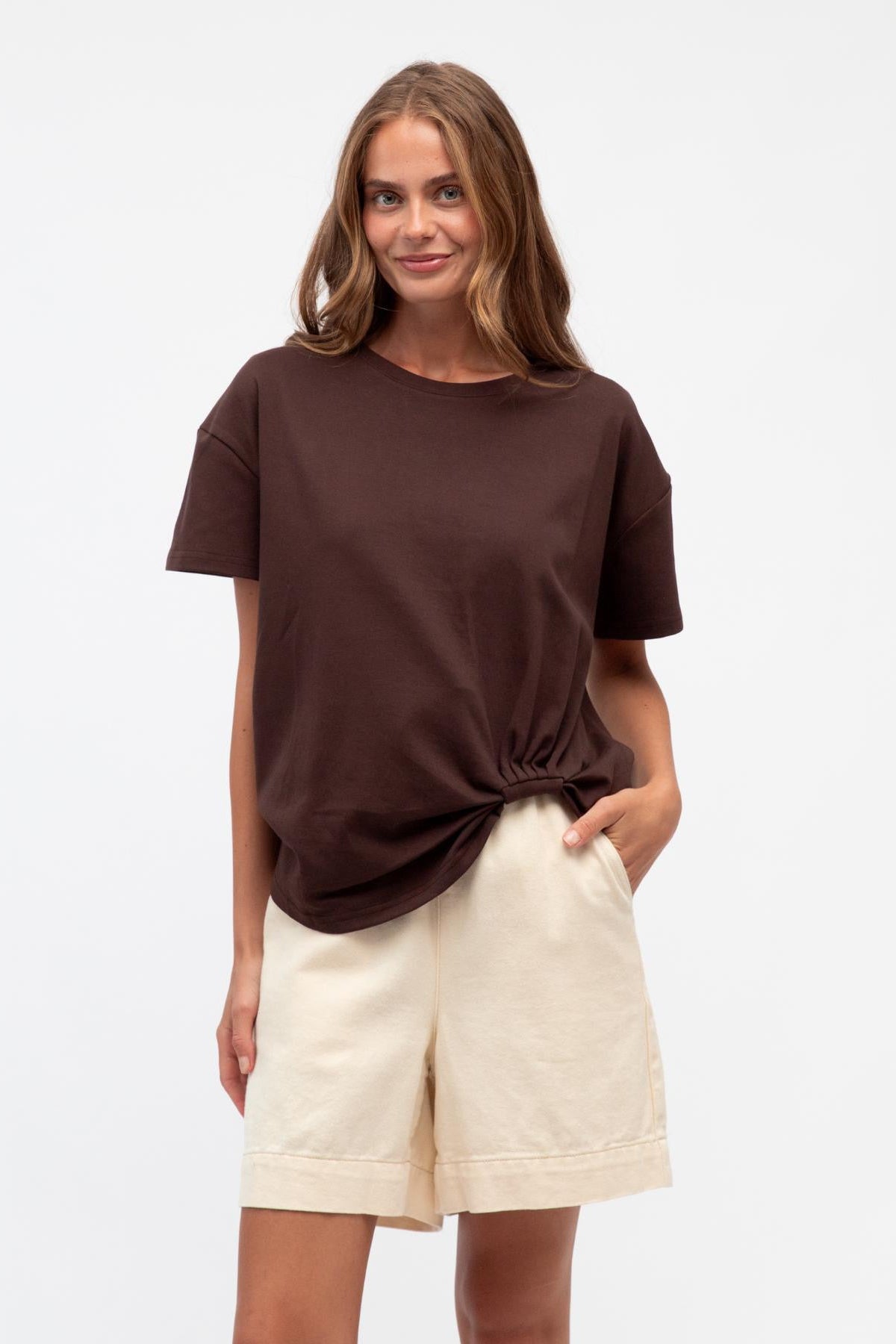 Cansas Easy Tuck Tee - Chocolate