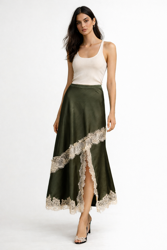 Peta Lace Skirt - Olive