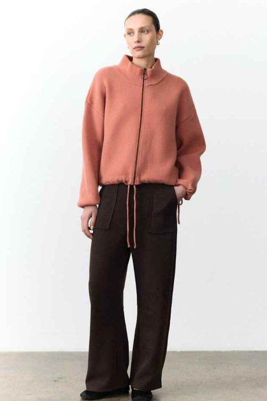 Jax Zip Cardigan - Salmon