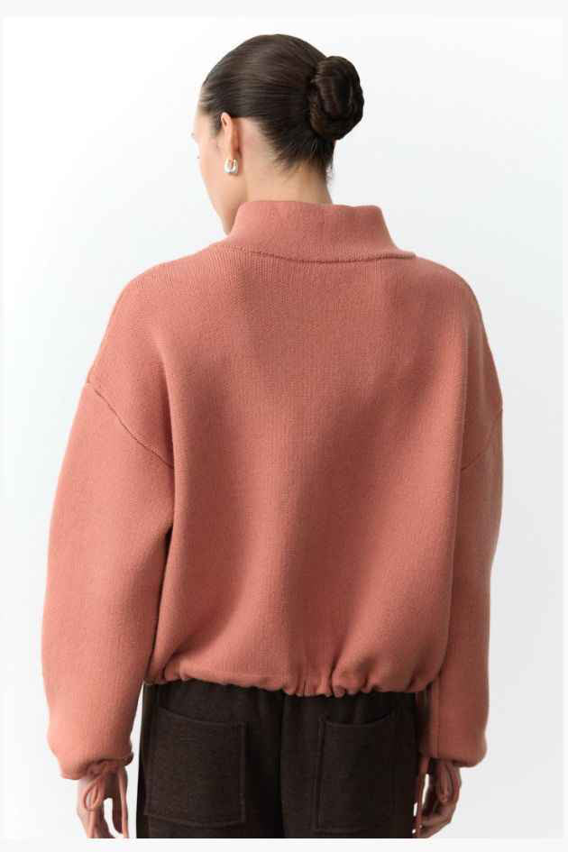 Jax Zip Cardigan - Salmon