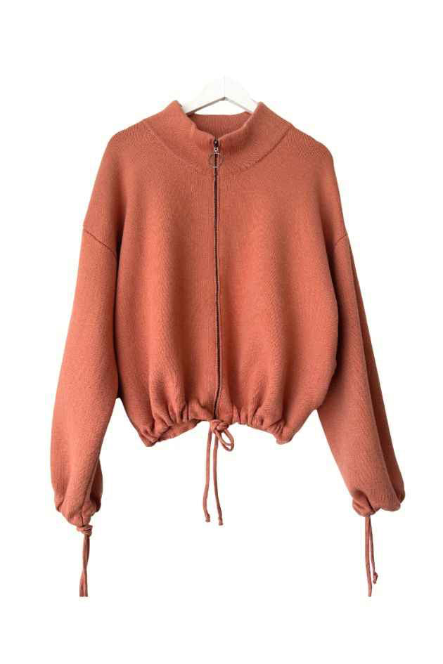 Jax Zip Cardigan - Salmon