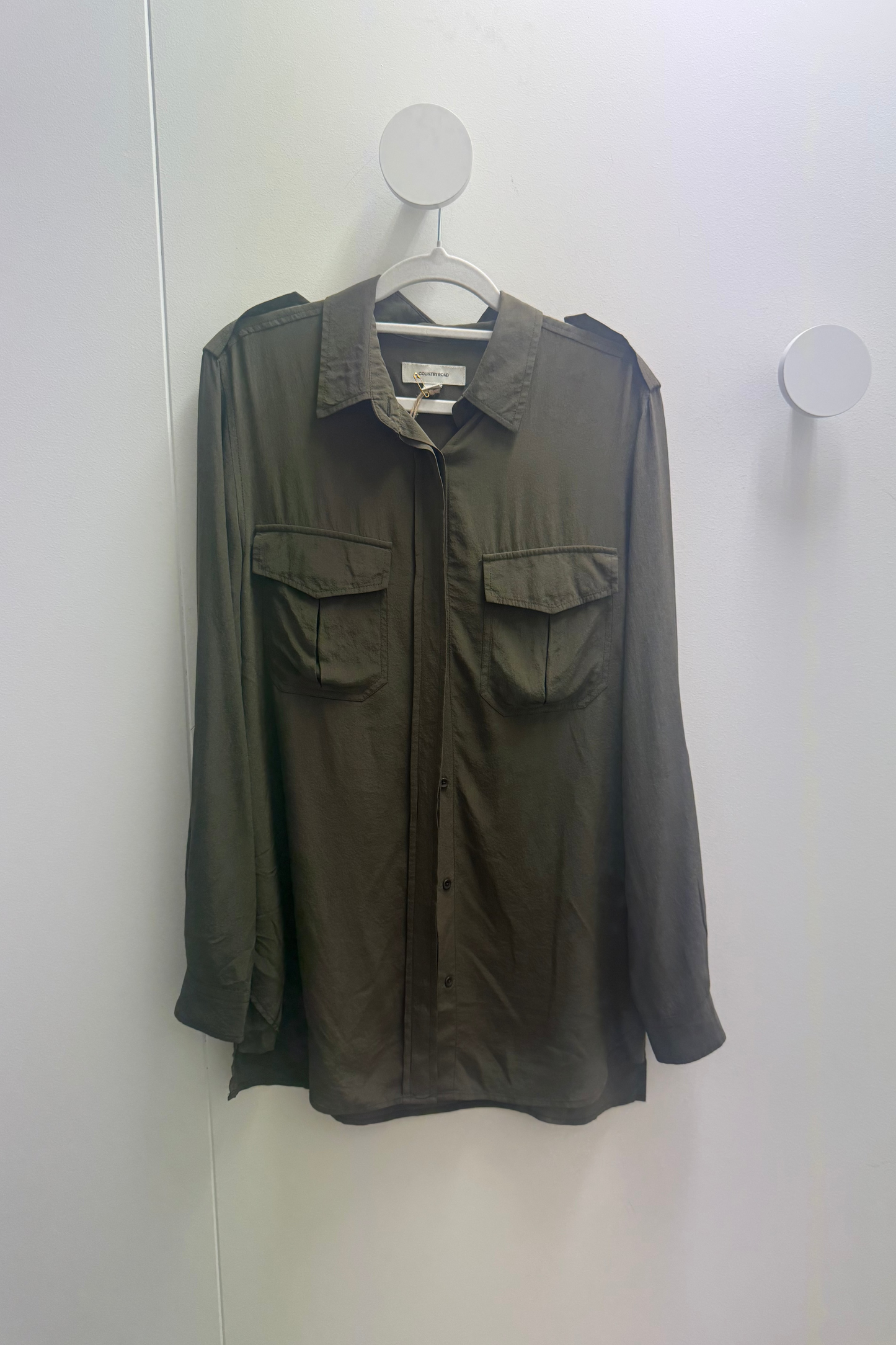 Country Road Olive Silk Shirt