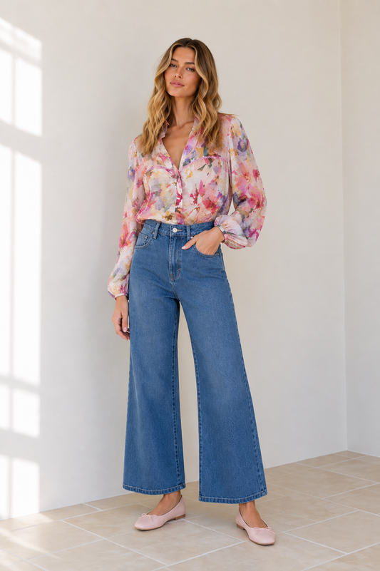 Petra Floral Shirt - Pink