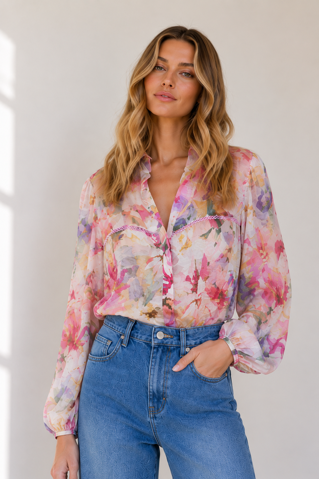 Petra Floral Shirt - Pink
