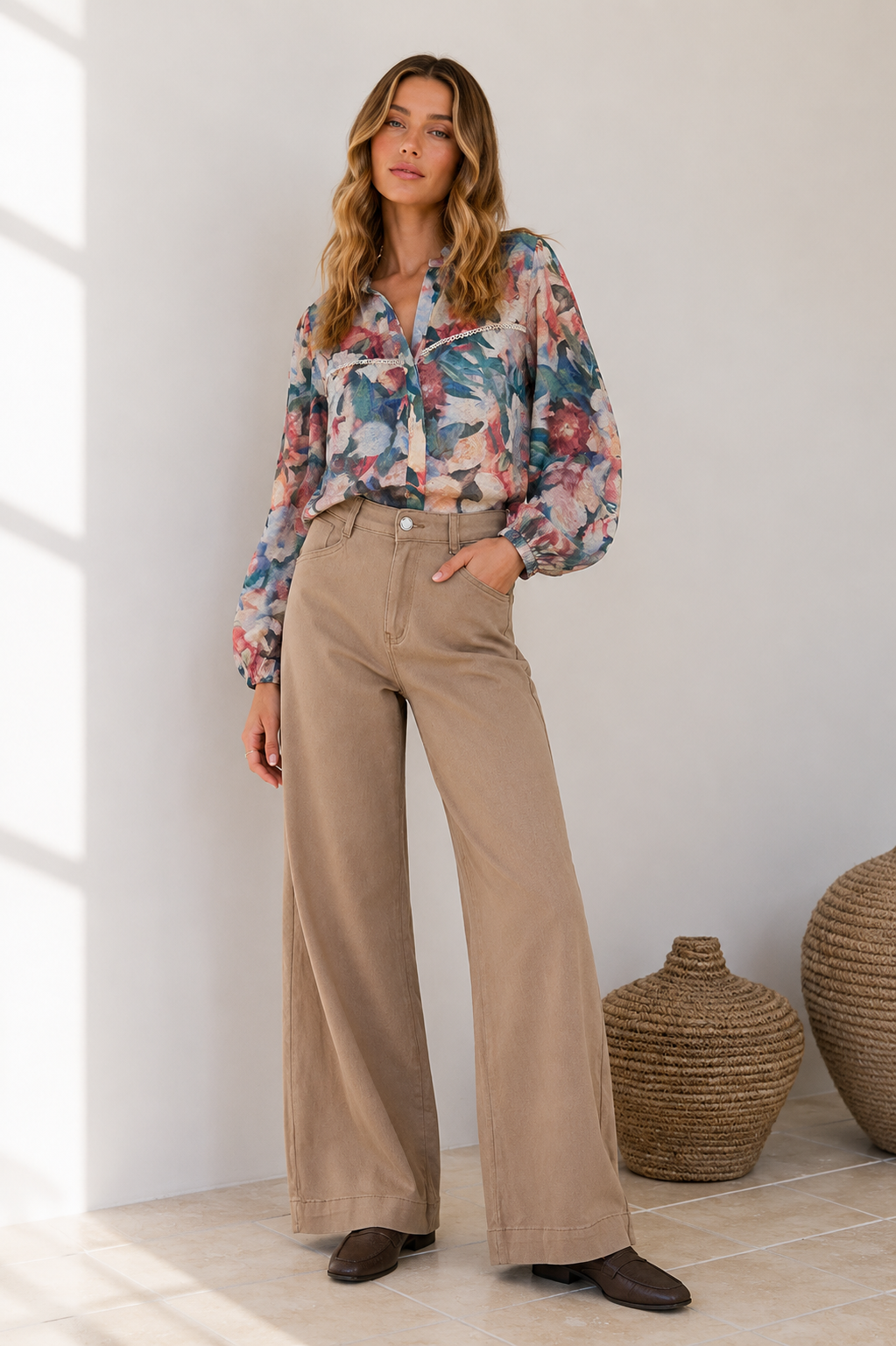 Petra Floral Shirt - Blue