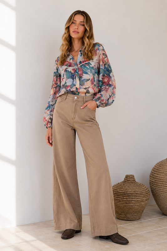 Petra Floral Shirt - Blue