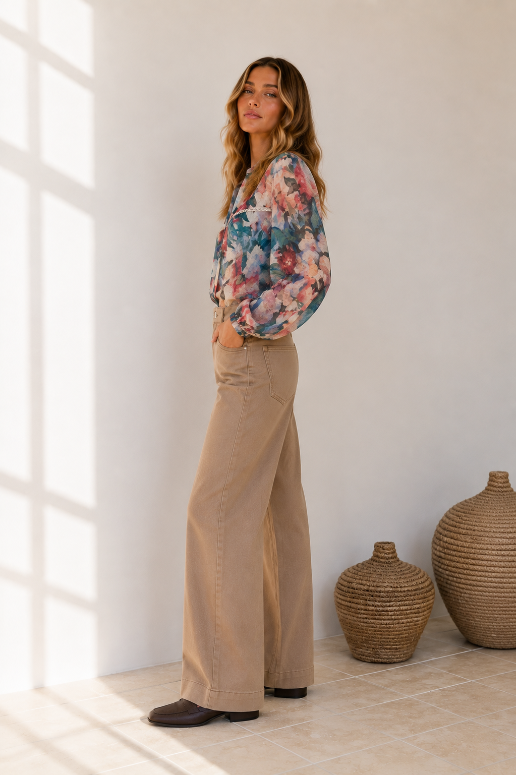 Petra Floral Shirt - Blue
