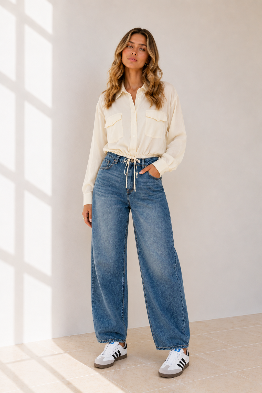 Macy Drawstring Shirt - Ivory