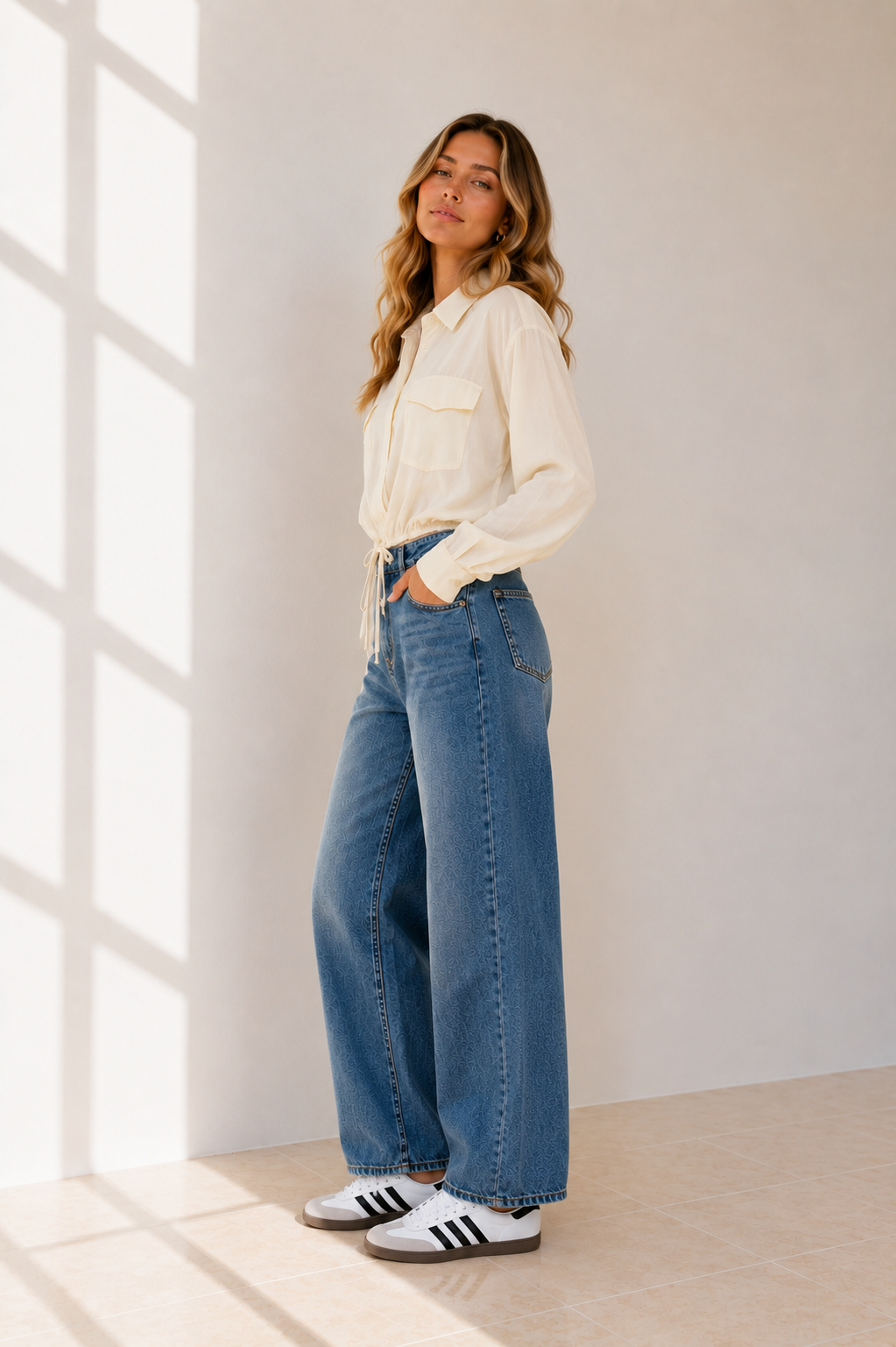 Macy Drawstring Shirt - Ivory