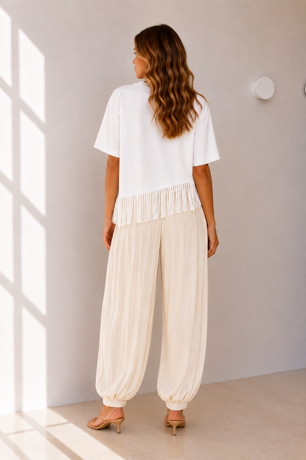 Carter Gather Pants - Ivory