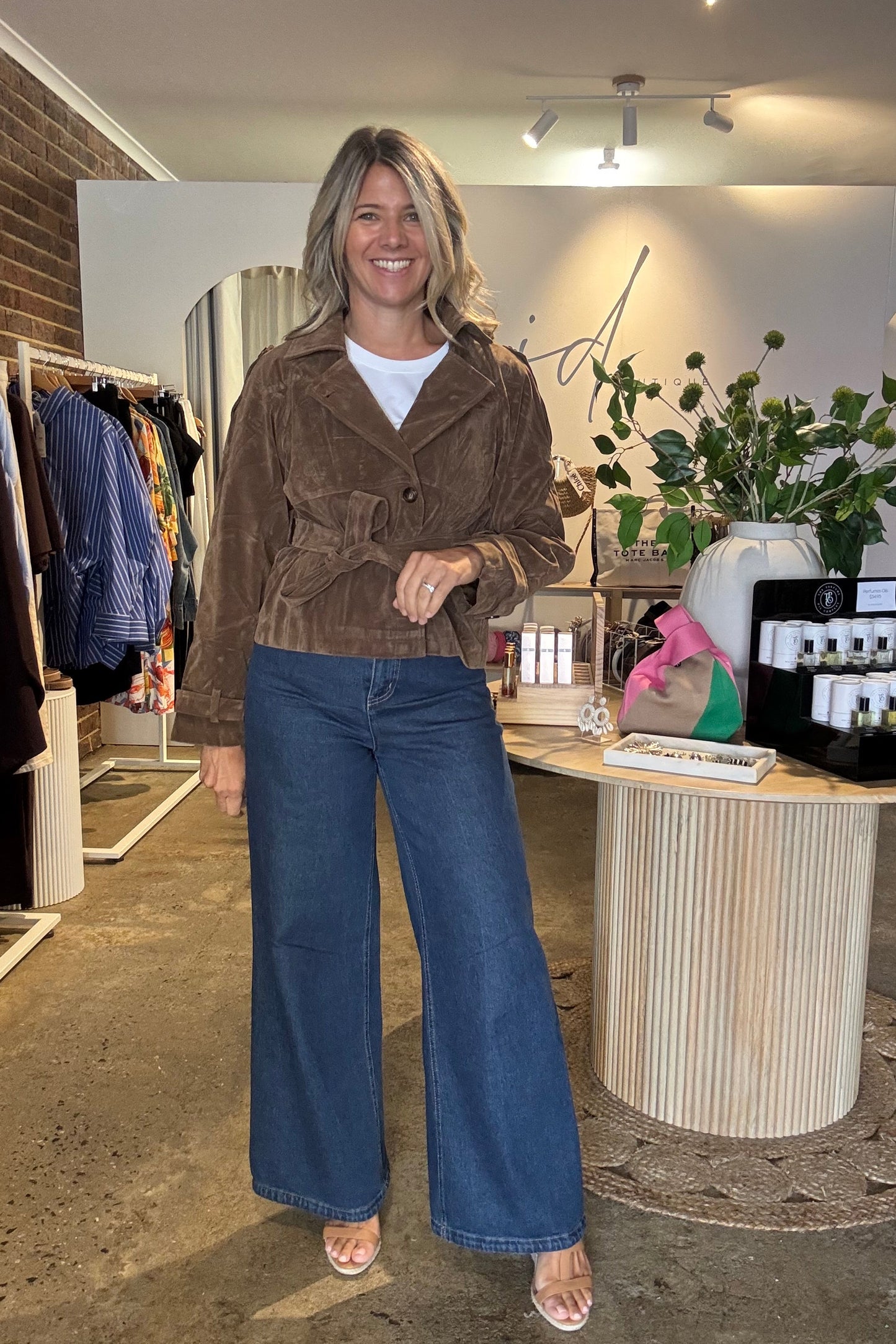 Houston Suede Look Jacket - Almond