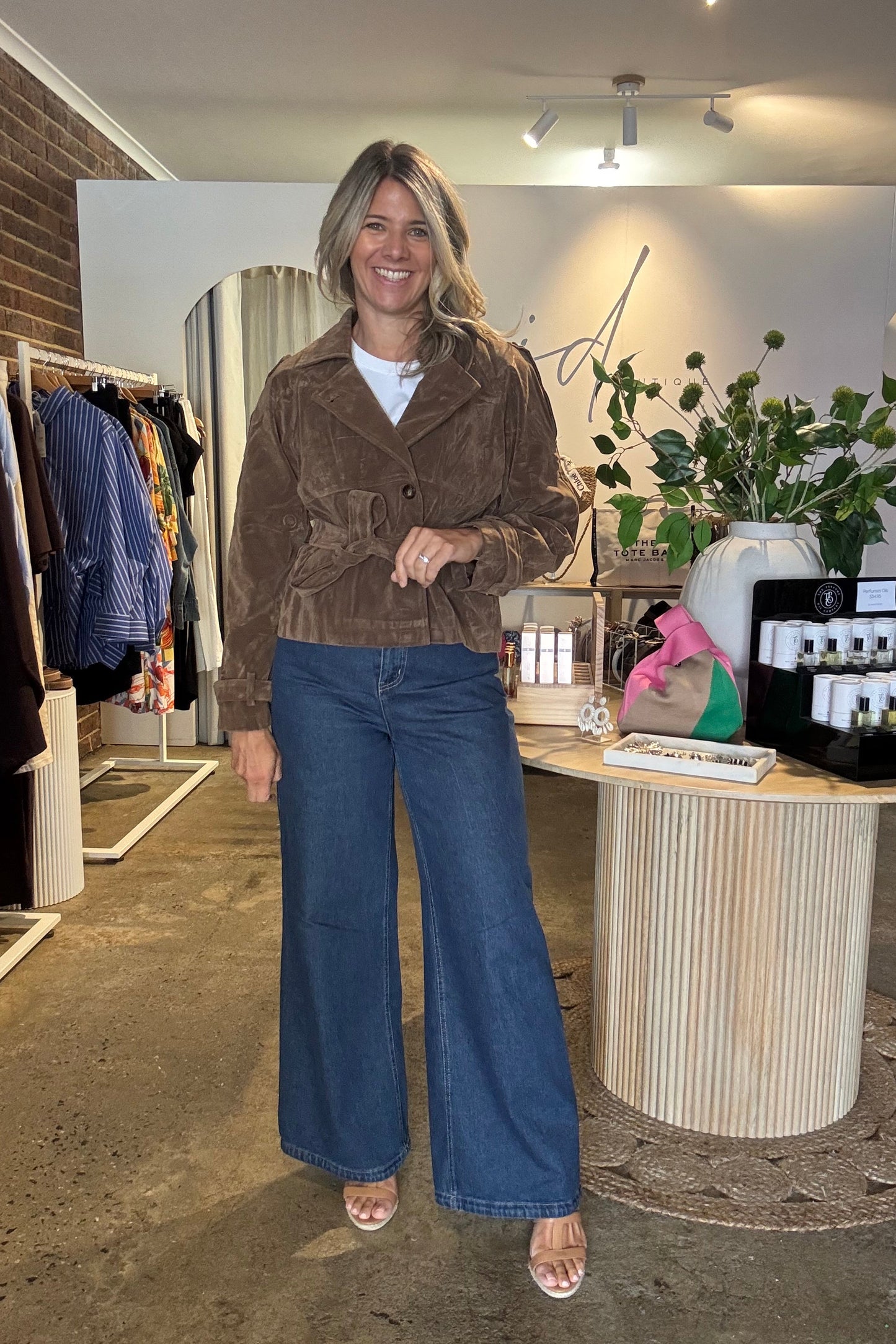 Houston Suede Look Jacket - Almond