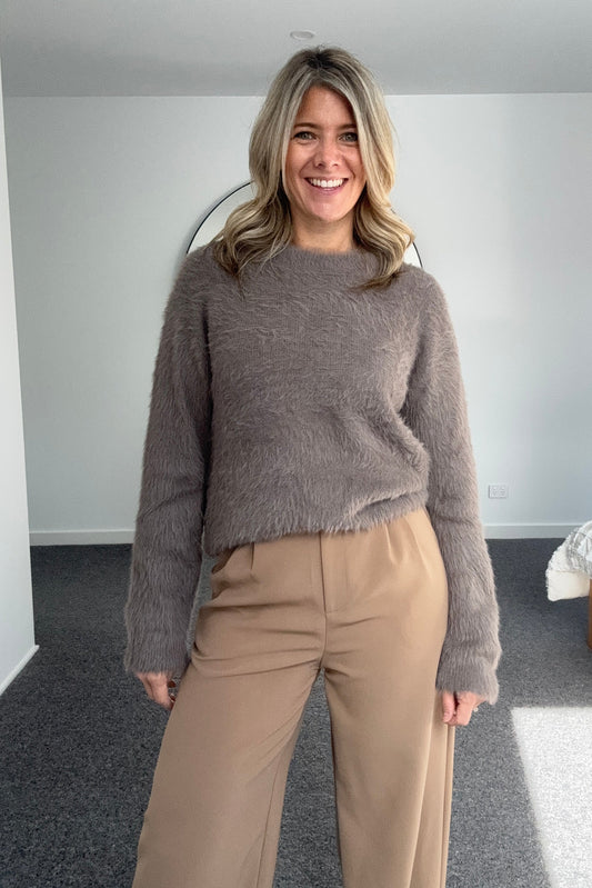 Zahra Fluffy Knit - Smoke