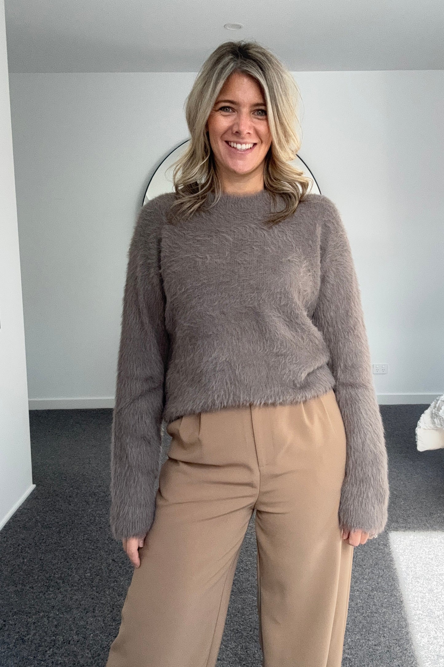Zahra Fluffy Knit - Smoke