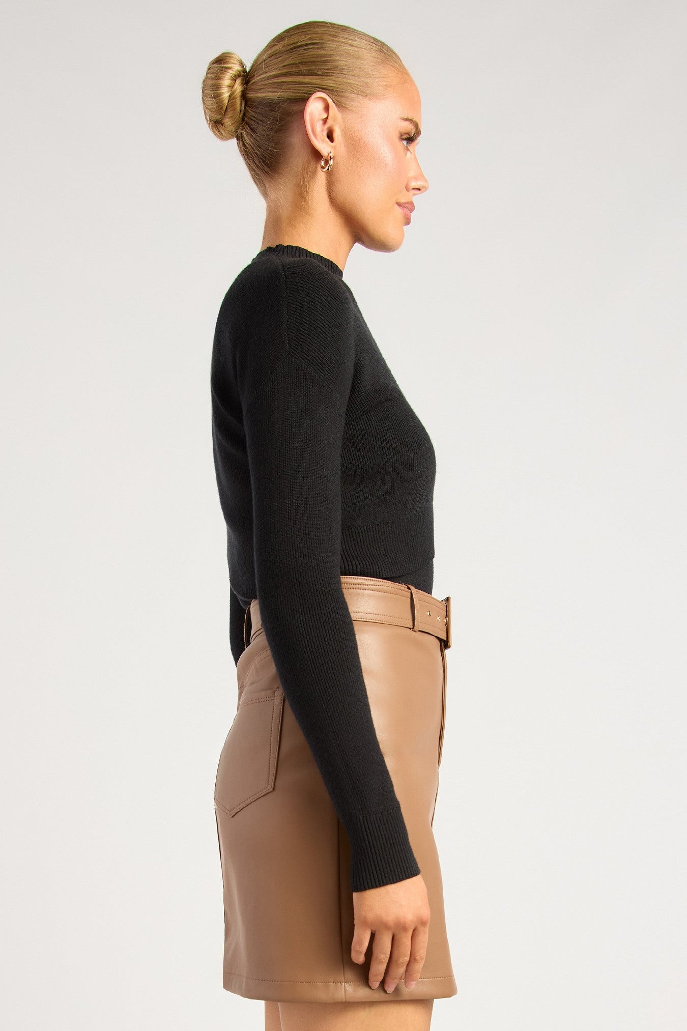 Savanah Mock Neck Cape - Black