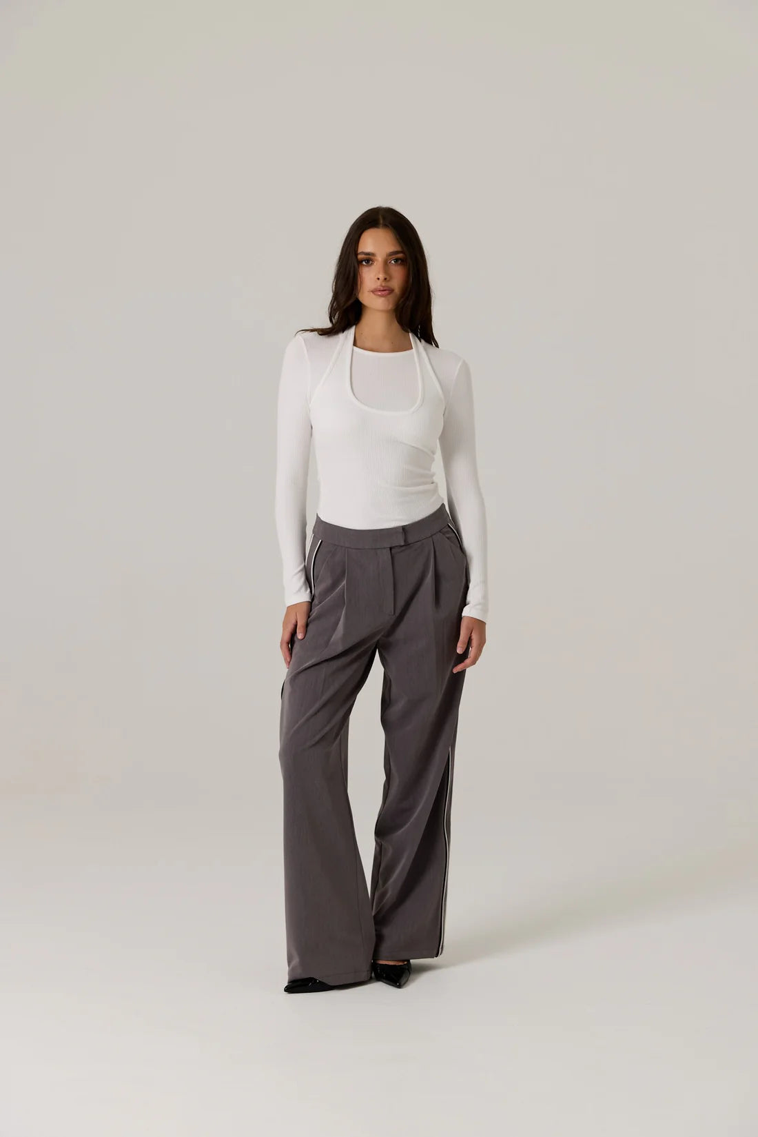 Gia Double Layer Top - White