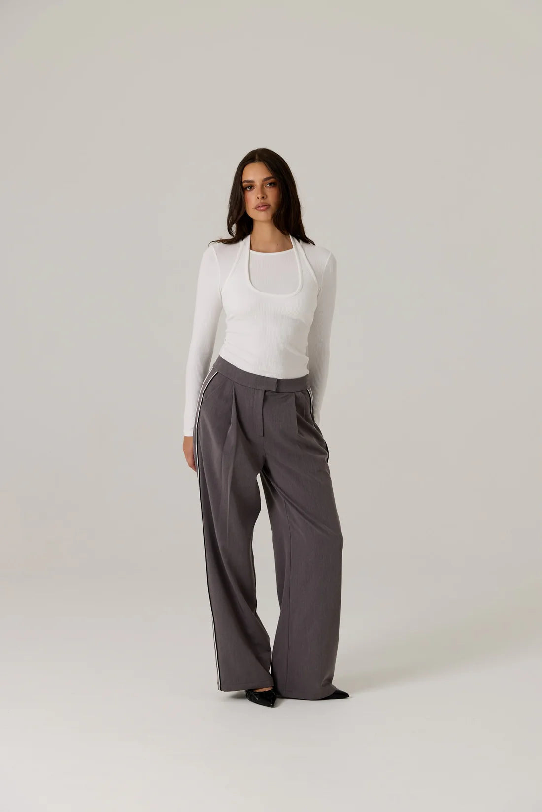 Gia Double Layer Top - White