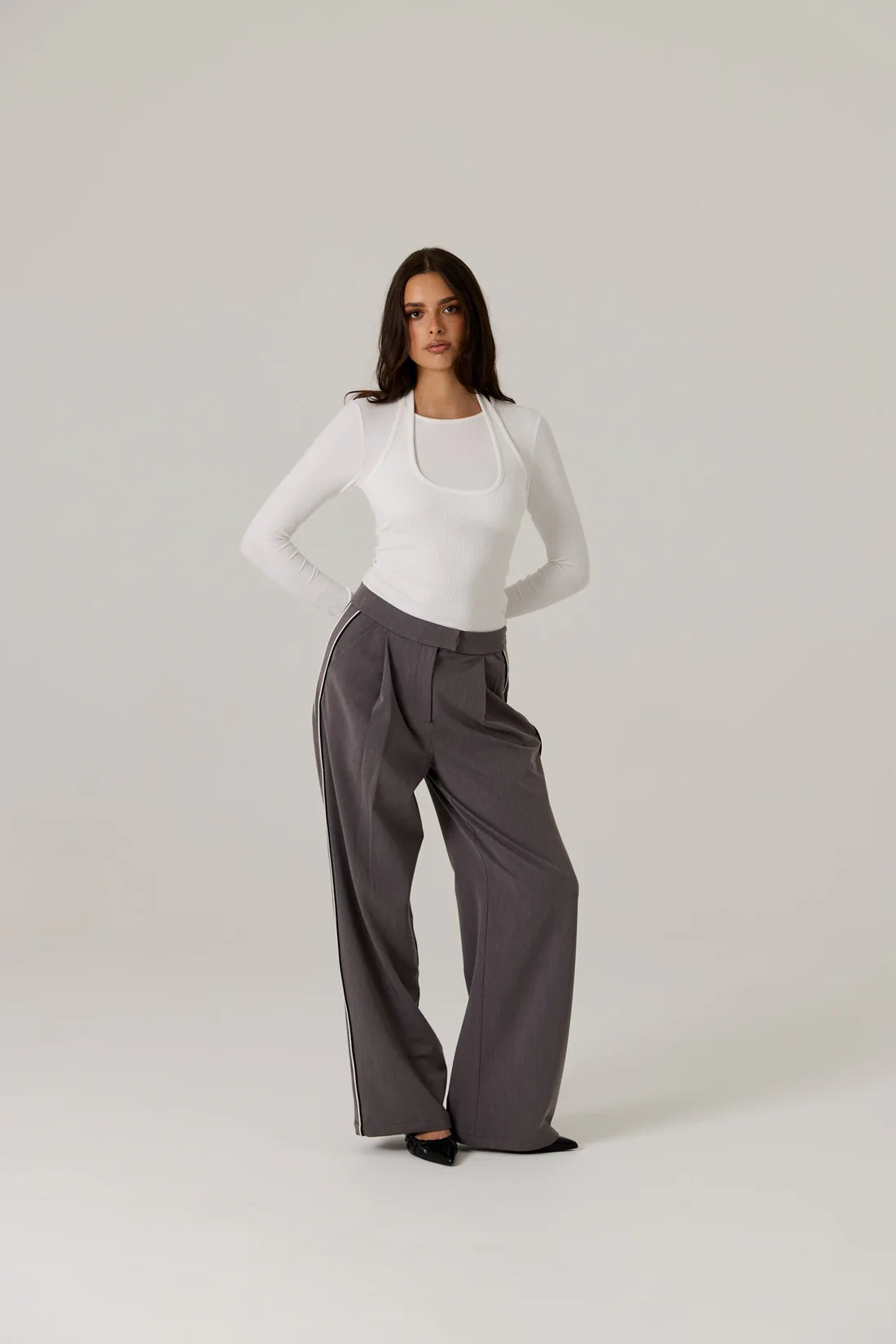 Gia Double Layer Top - White