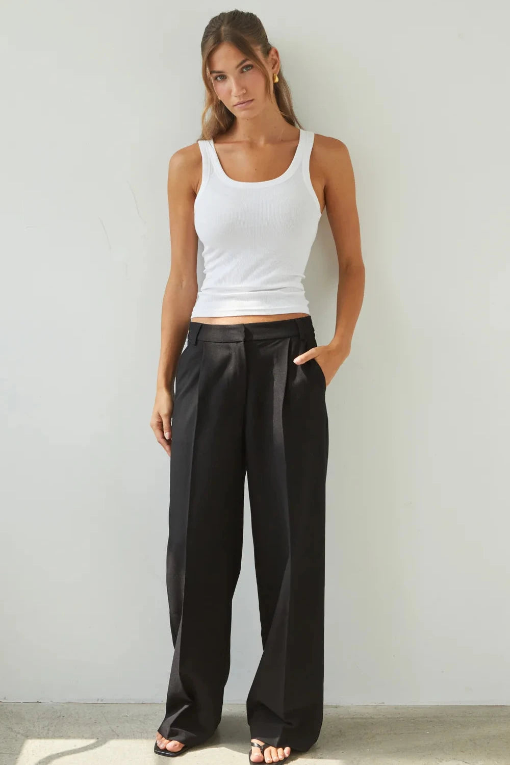 Nelly Crepe Trousers - Black