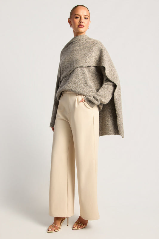 Lea Wrap Knit - Grey Marle