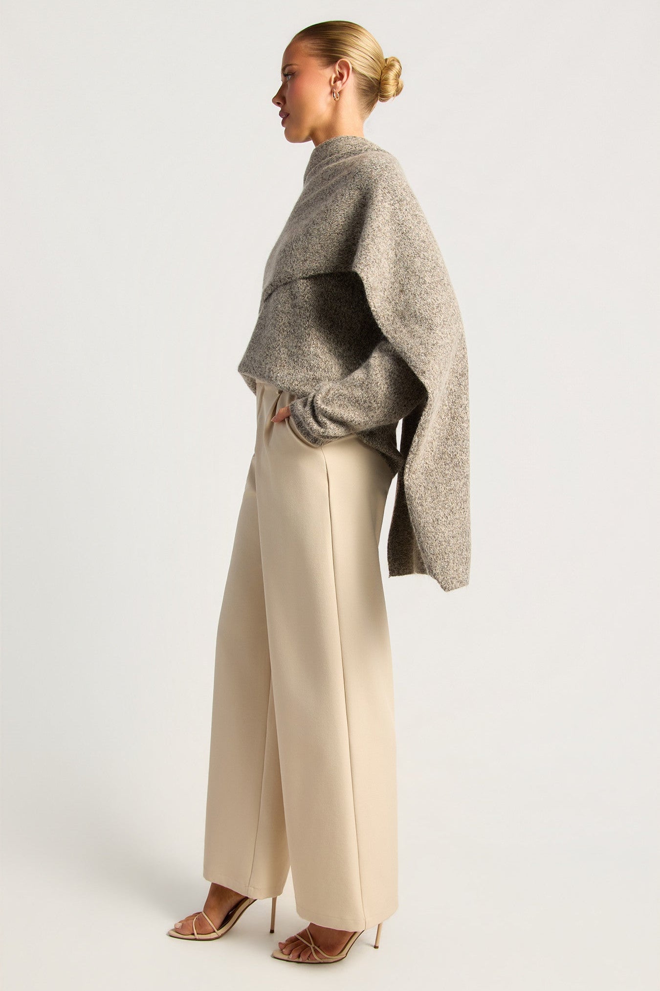 Lea Wrap Knit - Grey Marle