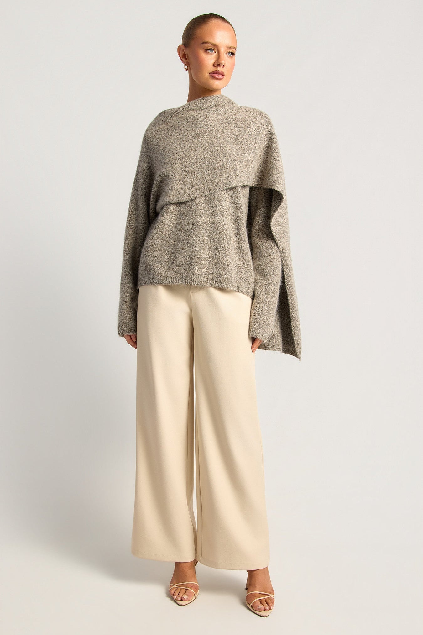Lea Wrap Knit - Grey Marle