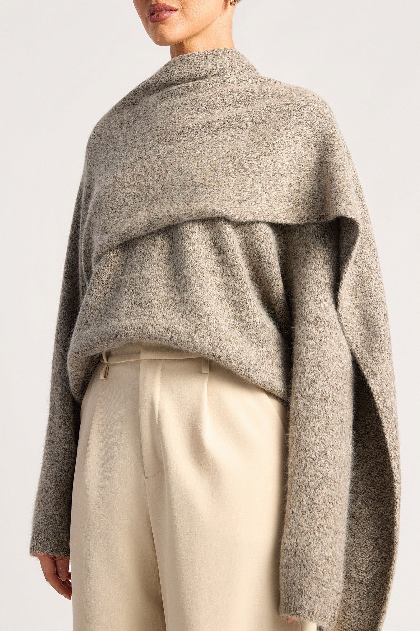Lea Wrap Knit - Grey Marle