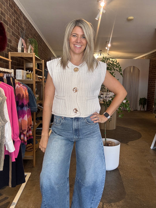 Gabbi Knit Vest - Cream