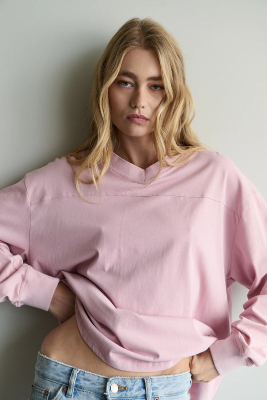 Isola V-Neck L/Sleeve Top - Dusty Rose