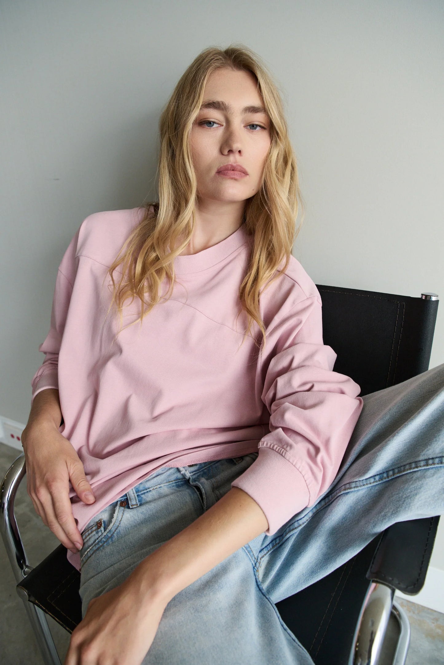 Isola V-Neck L/Sleeve Top - Dusty Rose