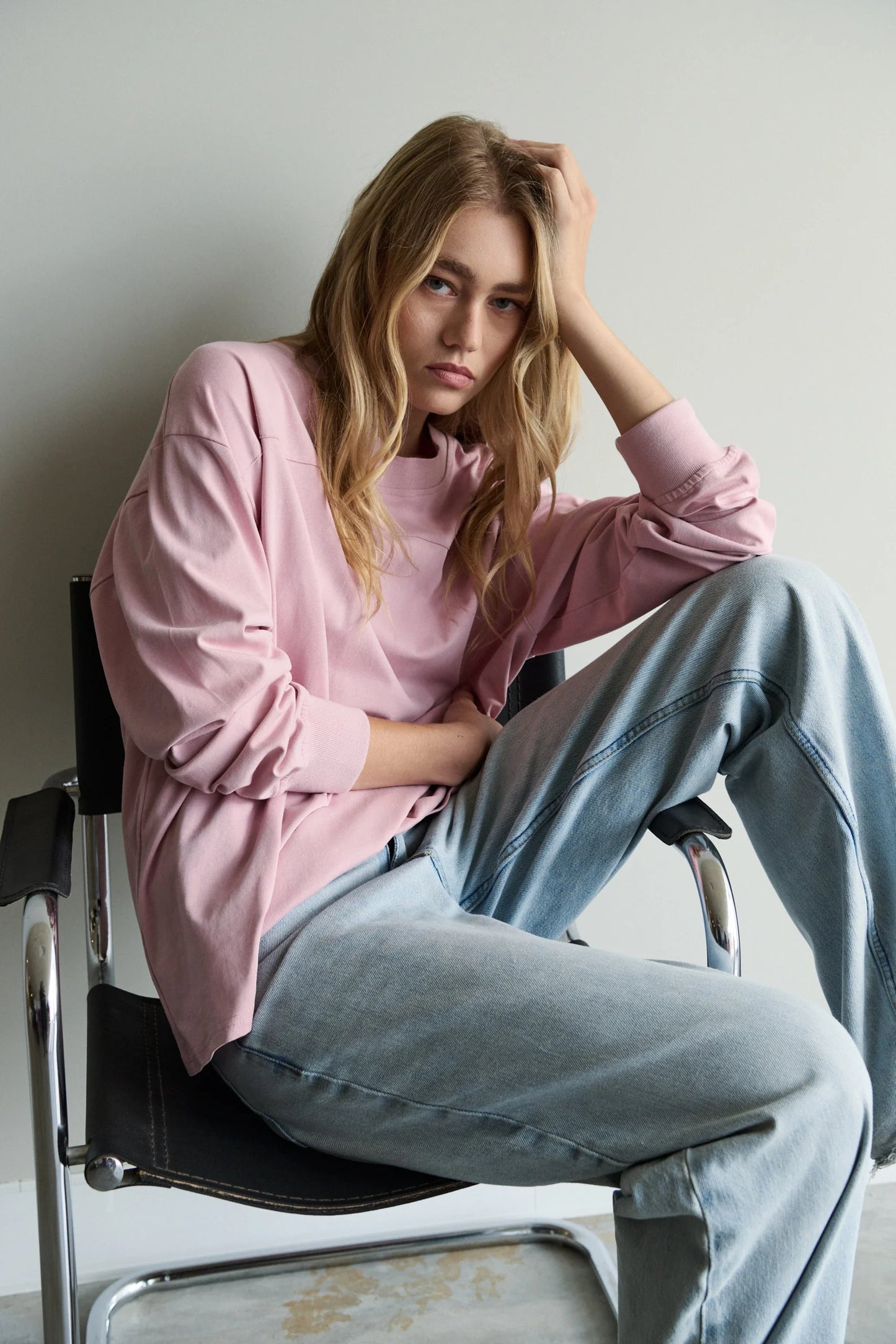 Isola V-Neck L/Sleeve Top - Dusty Rose
